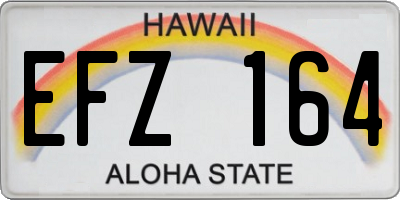 HI license plate EFZ164