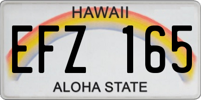 HI license plate EFZ165
