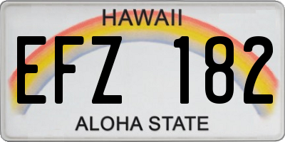 HI license plate EFZ182
