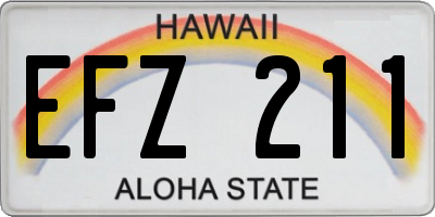 HI license plate EFZ211