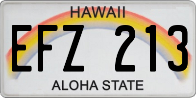 HI license plate EFZ213