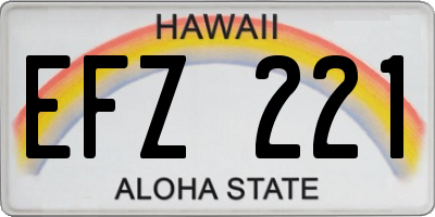 HI license plate EFZ221