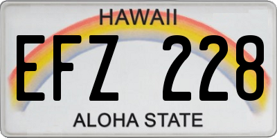 HI license plate EFZ228