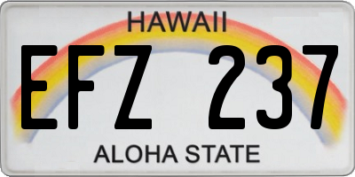 HI license plate EFZ237
