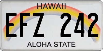 HI license plate EFZ242
