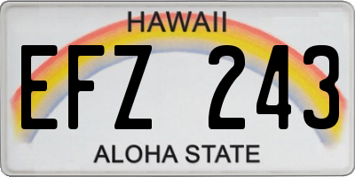 HI license plate EFZ243
