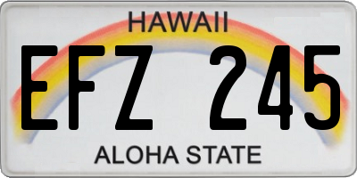 HI license plate EFZ245
