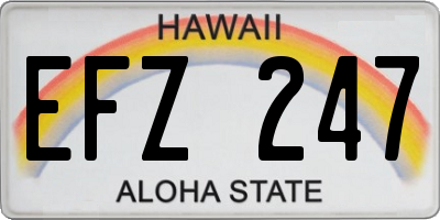 HI license plate EFZ247