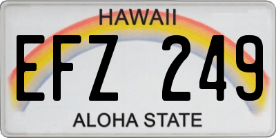 HI license plate EFZ249