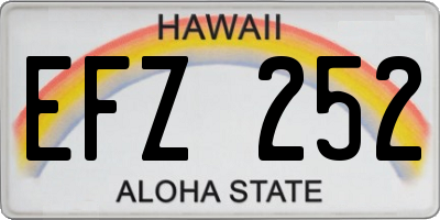 HI license plate EFZ252