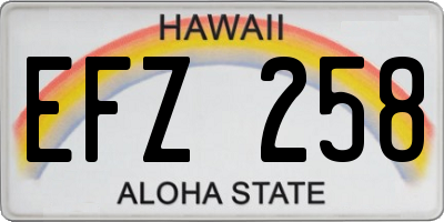 HI license plate EFZ258