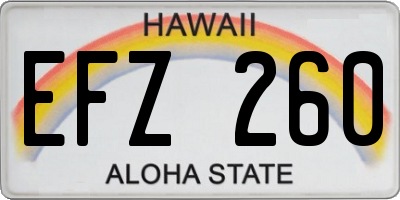 HI license plate EFZ260