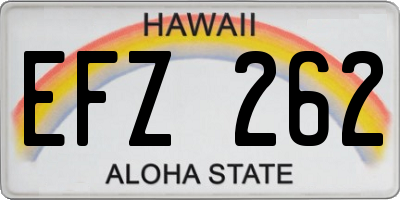 HI license plate EFZ262