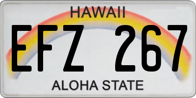 HI license plate EFZ267