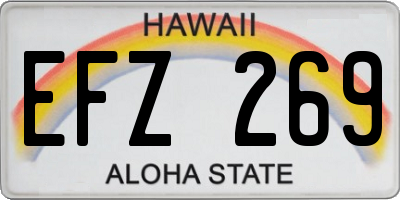 HI license plate EFZ269