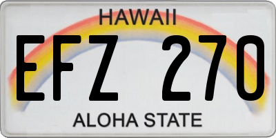 HI license plate EFZ270