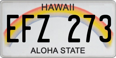 HI license plate EFZ273