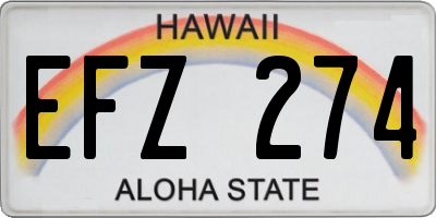 HI license plate EFZ274
