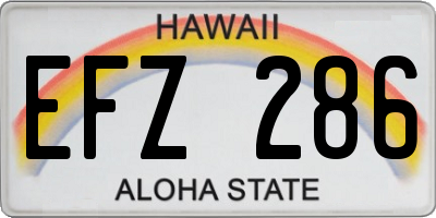 HI license plate EFZ286