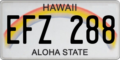 HI license plate EFZ288