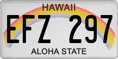 HI license plate EFZ297