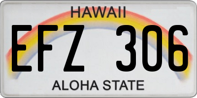 HI license plate EFZ306