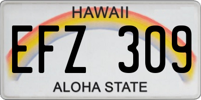 HI license plate EFZ309