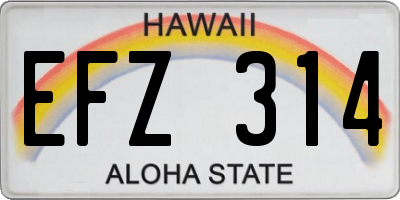 HI license plate EFZ314