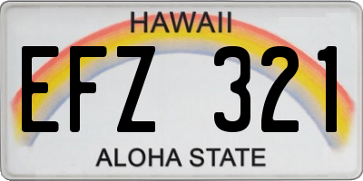 HI license plate EFZ321