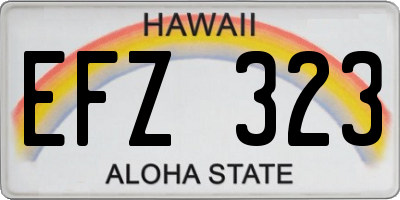 HI license plate EFZ323