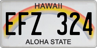 HI license plate EFZ324