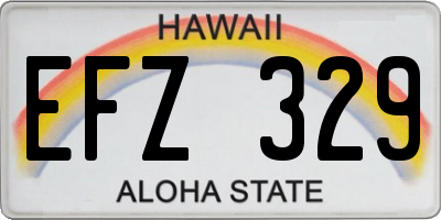 HI license plate EFZ329