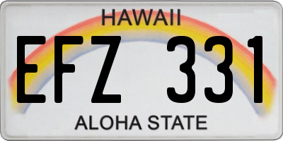 HI license plate EFZ331