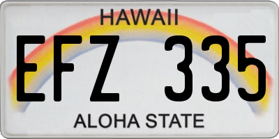 HI license plate EFZ335