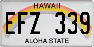 HI license plate EFZ339