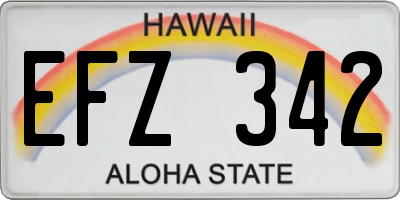 HI license plate EFZ342