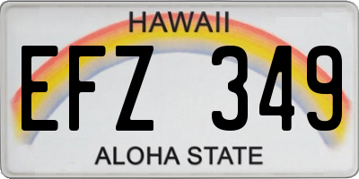 HI license plate EFZ349