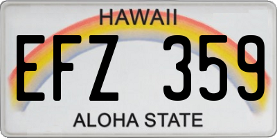 HI license plate EFZ359