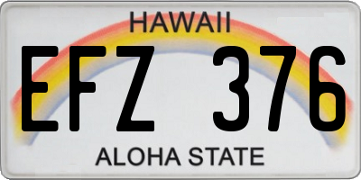 HI license plate EFZ376