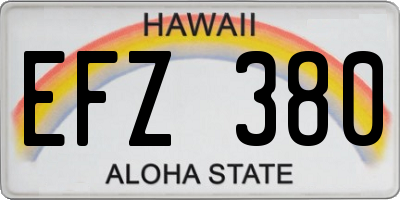 HI license plate EFZ380