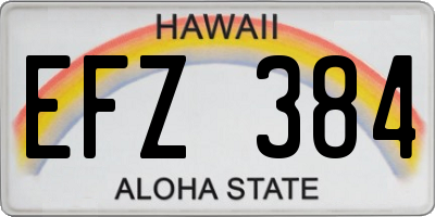 HI license plate EFZ384