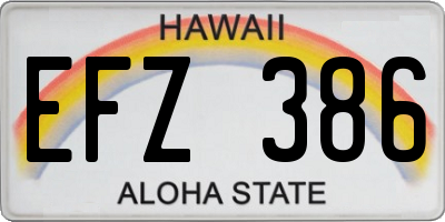 HI license plate EFZ386
