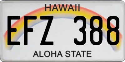 HI license plate EFZ388