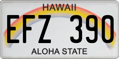 HI license plate EFZ390