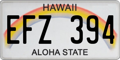 HI license plate EFZ394