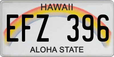 HI license plate EFZ396
