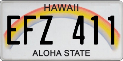 HI license plate EFZ411