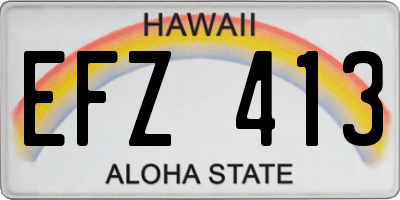 HI license plate EFZ413