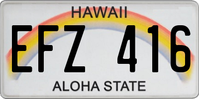 HI license plate EFZ416