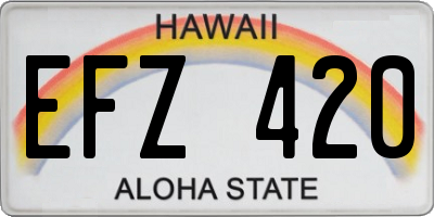 HI license plate EFZ420
